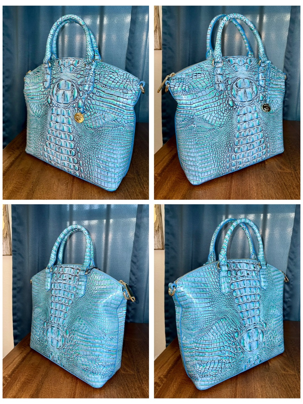 Brahmin NWT Lrg Duxbury - Multi Esplanade Solid - 3 Full Eyes - Metallic - Picture 4 of 16